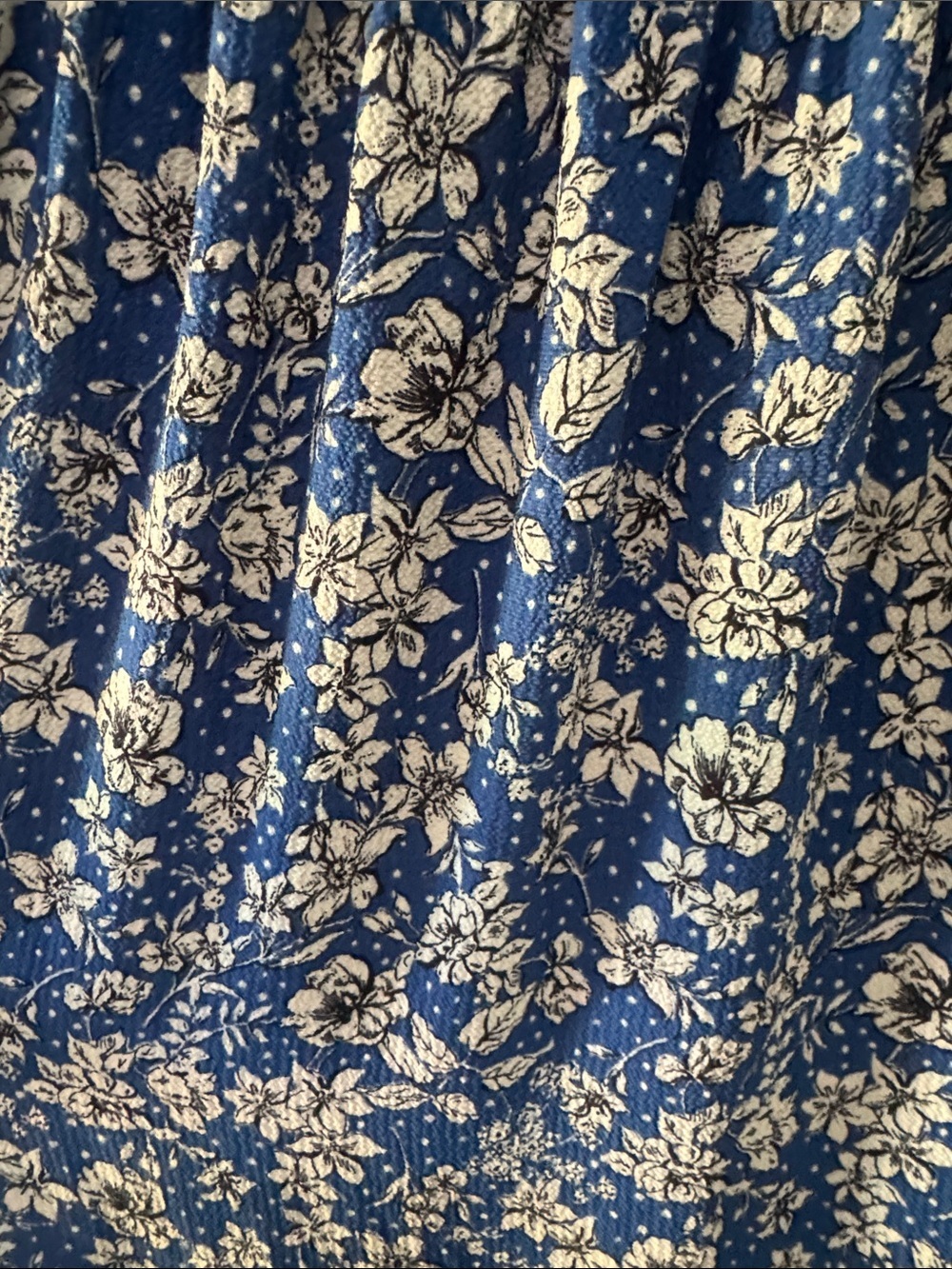Max Studio Blue and White Floral Maxi Dress 1X feminine lightweight peasant - Picture 10 of 14